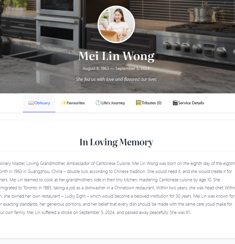 Mei Lin Wong Memorial